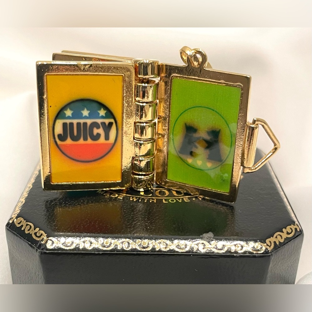NWT Vintage Juicy Gold Spiral Flip Look Book Magazine Charm 2006 Y2K Collectible - Picture 7 of 10